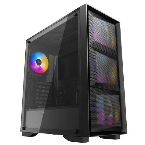 DEEPCOOL MATREXX 50 MESH 4FS MID TOWER ATX FOUR TRI-COLOR LED FAN GAMING CASING