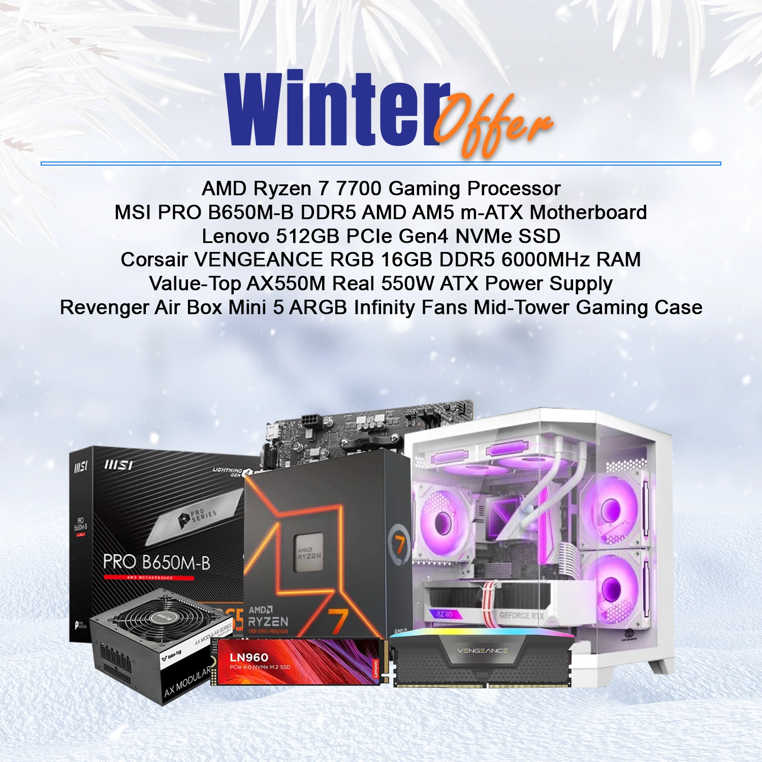 AMD Ryzen 7 7700 Gaming Desktop PC Build