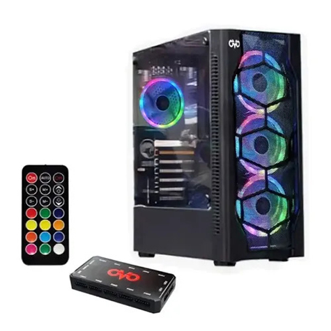 OVO E-335 D Mid-Tower ARGB Black Remote Control Gaming Case